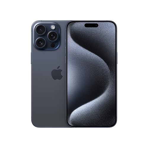(Renewed Premium) Apple iPhone 15 Pro Max, 256GB, Blue Titanium - Unlocked: Unlocked Blue Titanium 1TB