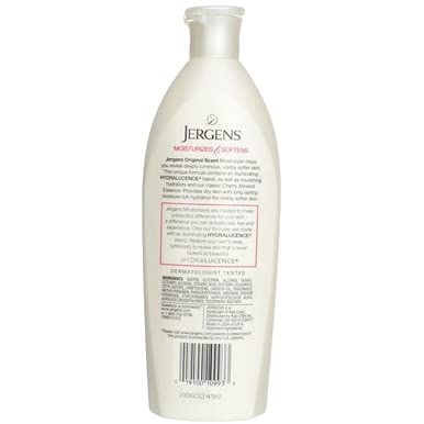 Jergens Original Scent Dry Skin Body Lotion, Hand and Body Moisturizer, Cherry Almond Essence, Dermatologist Tested, 32 Oz