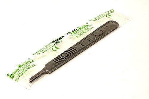 Swann Morton Scalpel Handle No. 3 - Stainless Steel, Fits Blades 10, 10A, 10R, 11, 12, 14, 15, & 15A, Esthetician Tools to Dermaplane, Surgical Knife Handle, Medical Grade Precision Instrument