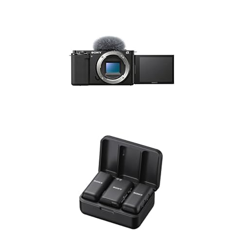 Sony Alpha ZV-E10 - APS-C Interchangeable Lens Mirrorless Vlog Camera Kit - Black: Black w/Wireless Microphone Base & Mic