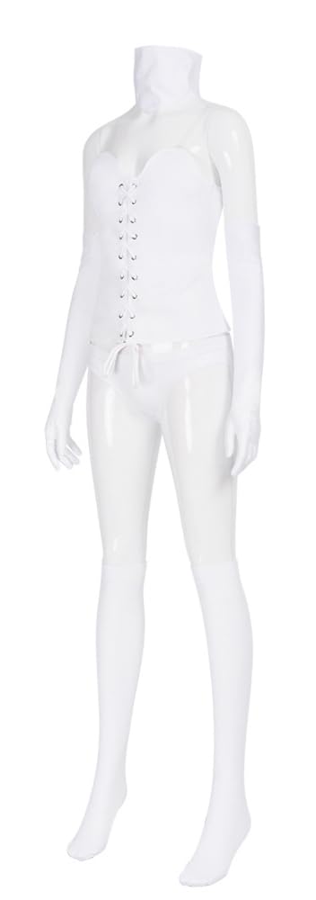 Women Queen Emma Frost Cosplay Top Cloak Gloves Socks Emma Frost Costume White Uniform for Halloween