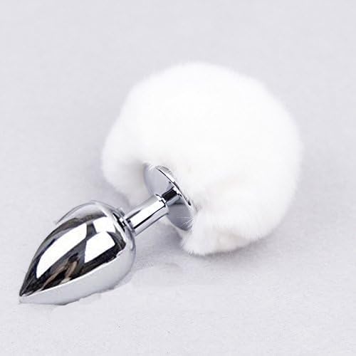 Small Anal Plug, Rabbit Bunny Tail Anal Plug for Cosplay, Butt Plug Adult Sex Toys for Sexual Enjoyment (White-Small): Large White