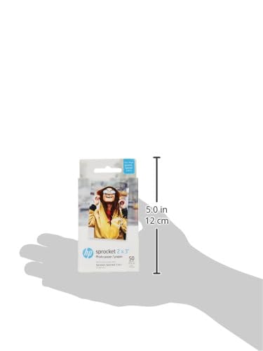 HP Sprocket 2x3" Premium Zink Sticky Back Photo Paper (50 Sheets) Compatible with HP Sprocket Photo Printers: 50 Pack Photo Paper