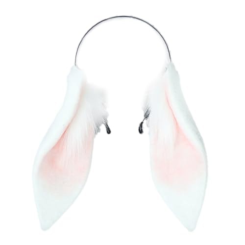 Faylay Women/Girls Cosplay Bunny Ears Rabbit Headband Animal Ears Furry Bunny Ears Party Accessories (MHTCET-2Black): Mhtcet-1white