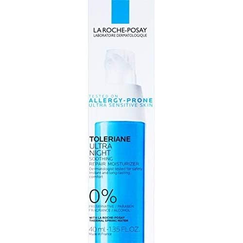 La Roche-Posay Toleriane Dermallergo Night Cream for Face, Intense Soothing Moisturizer with Vitamin E, Allergy Tested, for Sensitive Skin, Formerly Toleriane Ultra Night