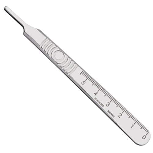 Swann Morton Scalpel Handle No. 3 - Stainless Steel, Fits Blades 10, 10A, 10R, 11, 12, 14, 15, & 15A, Esthetician Tools to Dermaplane, Surgical Knife Handle, Medical Grade Precision Instrument