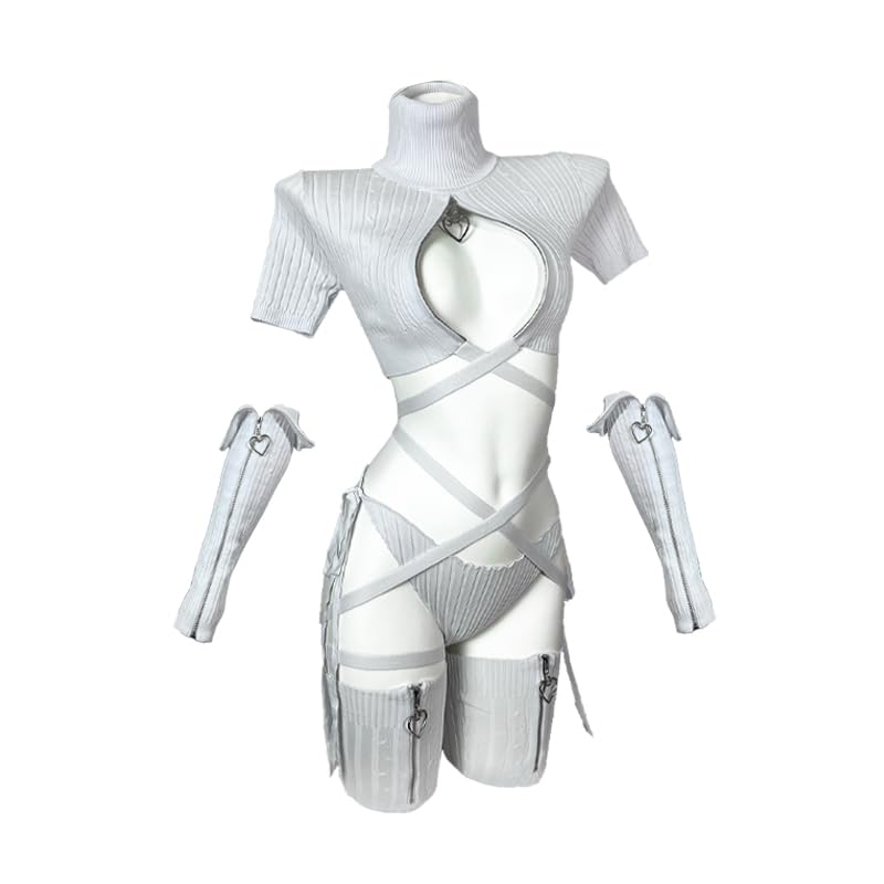 KORURACLUB Cozy Hearted Nurse costume（4-PIECE SET） Grey premium sweater cosplay lingerie Cozy Hearted Nurse succubus lingerie