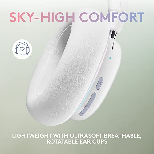 Logitech G735 Wireless Gaming , Customizable LIGHTSYNC RGB Lighting, Bluetooth, 3.5 MM Aux Compatible with PC, Mobile Devices, Detachable Mic - White Mist thumbnail 2