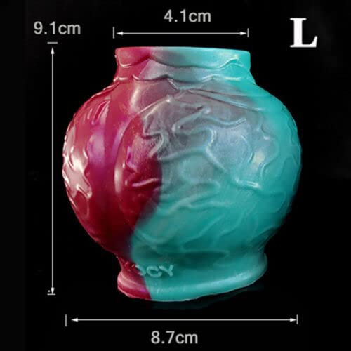 Silicone Large Knot Dildo Cock Ring Penis Sleeve Vaginal Anal Stimulate Ring Toys (M): Large