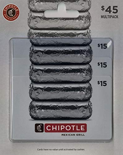 Chipotle Gift Card, Multipack of 3: 45 Multi Pack