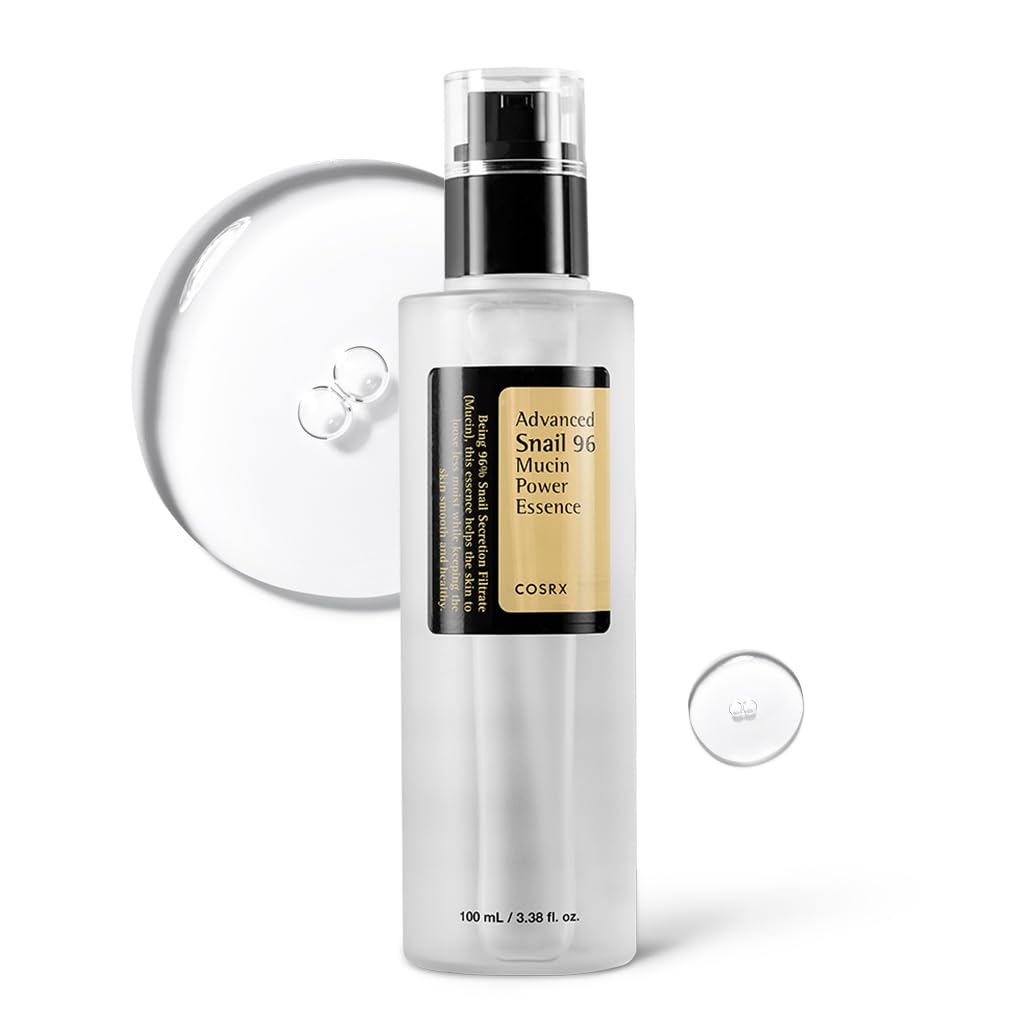 COSRX Snail Mucin 96% Power Repairing Essence 3.38 fl.oz 100ml, Hydrating Serum for Face with Snail Secretion Filtrate for Dull Skin & Fine Lines, Korean Skin Care: 3.35 Fl Oz (Pack of 1)