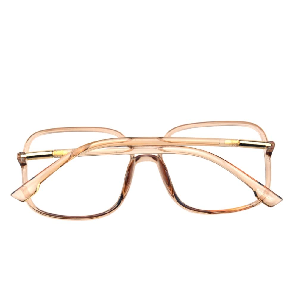Shiratori Woman's New Retro Blue Light Blocking Glasses Big frame Nerd Eyeglasses Frame Anti Blue Ray Computer Game Glasses: Brown