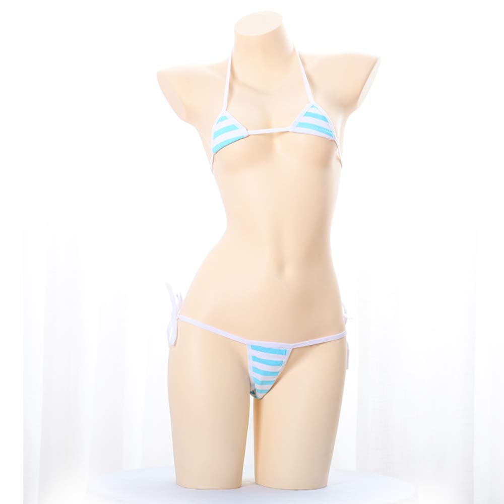 TOMORI Japanese Style Cute&Sexy Stripe Bikini for Cosplay: TOMORI Japanese Style Cute&Sexy Stripe Bikini for Cosplay