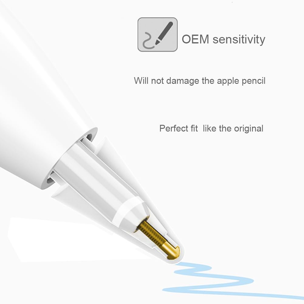 SIXFU Replacement Tips for Apple Pencil 2nd Generation/ 1st Generation Tips, iPencil Nibs Accessories for iPad Pro Pencil 2/1 Gen(4 Pack)
