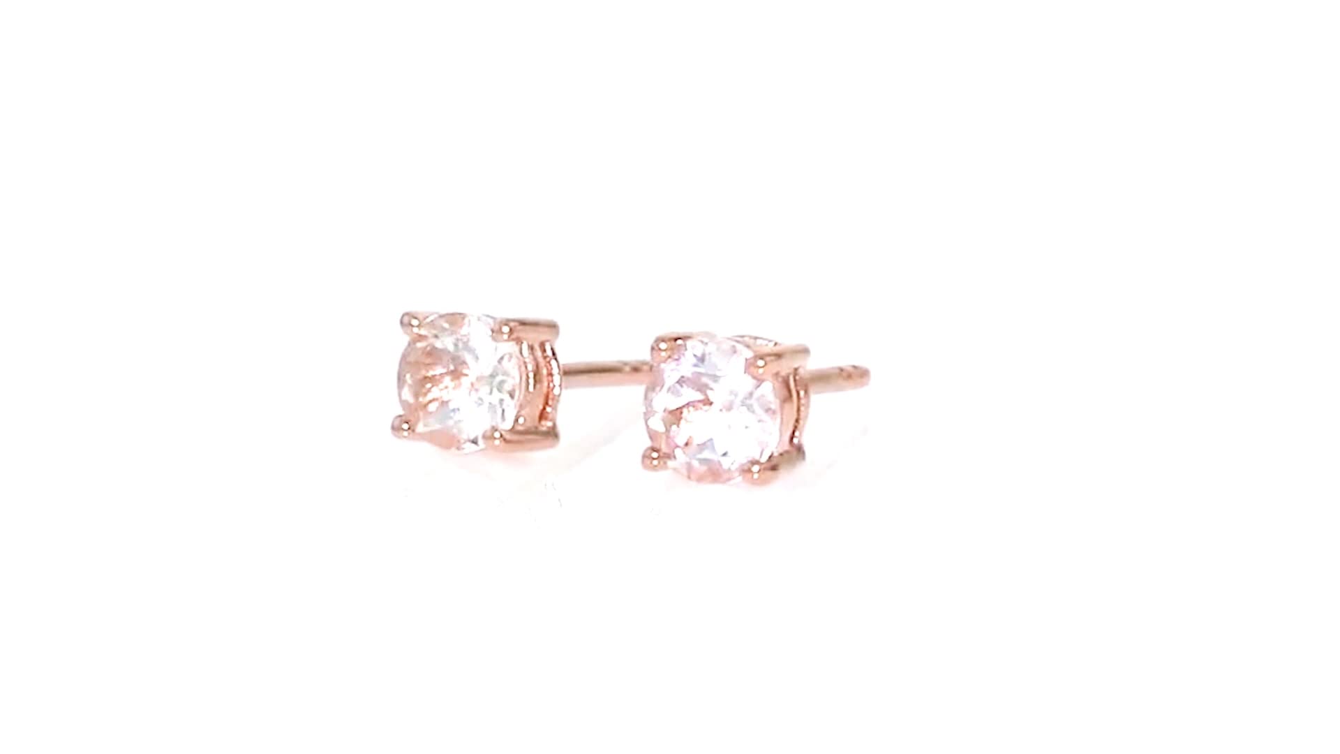 Ross-Simons 0.70 ct. t.w. Morganite Stud Earrings in 18kt Rose Gold Over Sterling