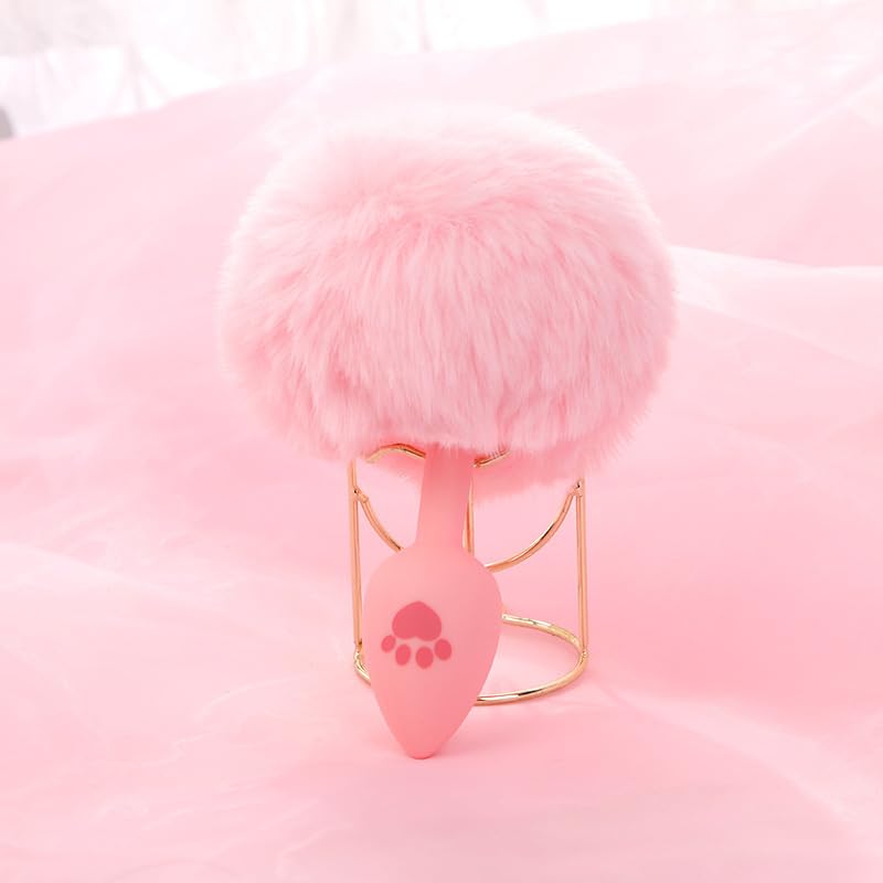 Anal Plug Fox Tail, 16 inch Pink Fluffy Tail Cat Claw Butt Plug Silicone Anal Sex Toy Cute Sexy Cosplay Erotic Role Play Game Anus Toy for Adults Female Women Men Couples: S