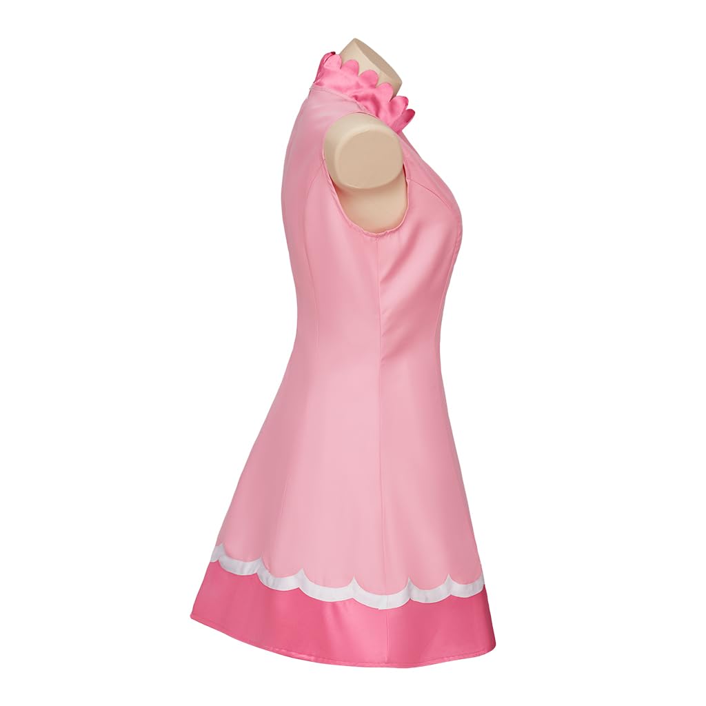 Willyacos Womens Super Brothers Princess Peach Costume Halloween Party Dress Sexy Pink Princess Dress Cosplay for Adult: XX-Large Tennis Dress