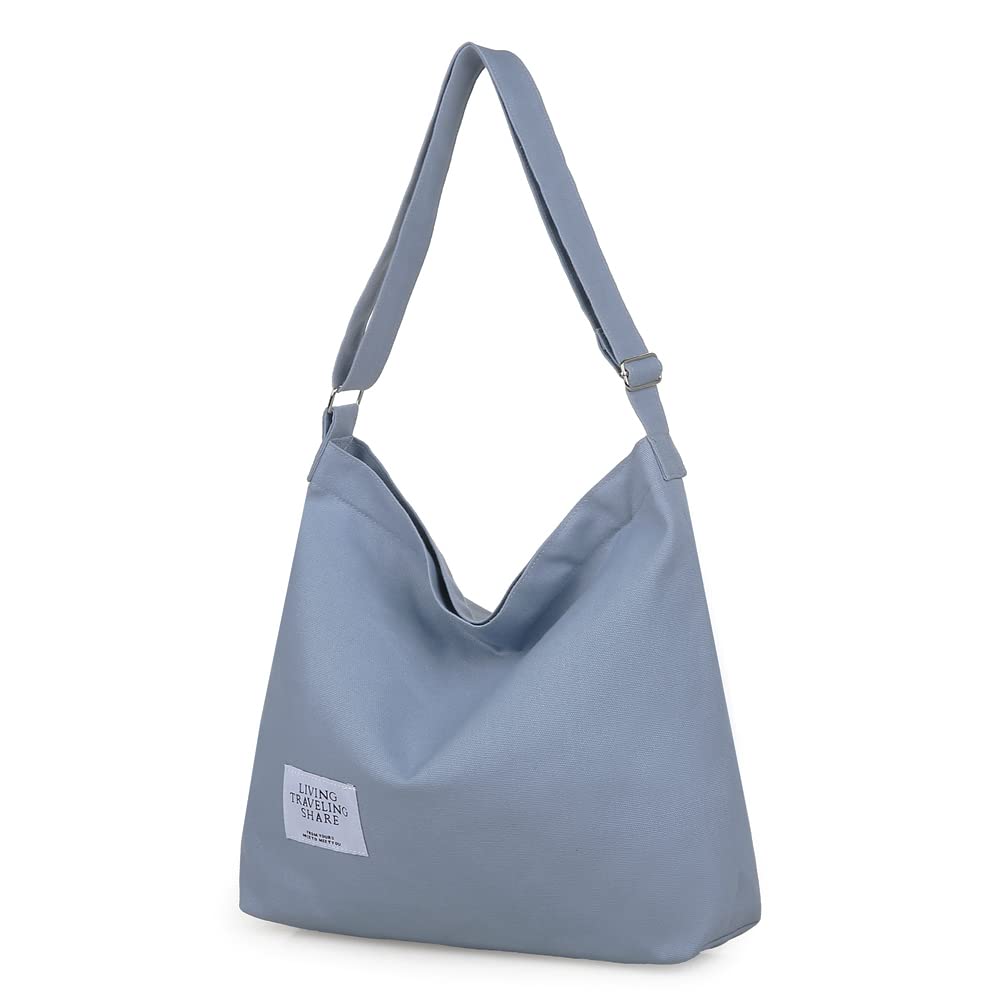 Covelin Women's Retro Large Size Canvas Shoulder Bag Hobo Crossbody Handbag Casual Tote