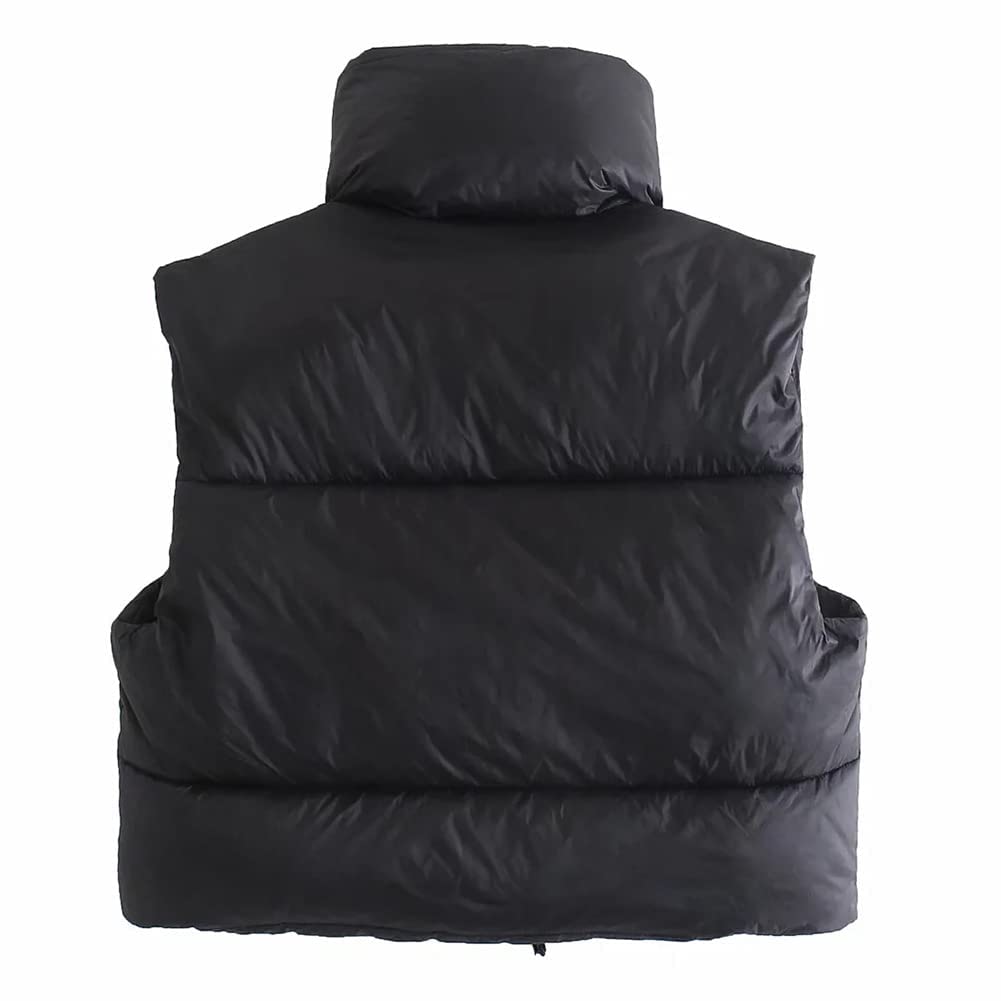 KEOMUD Women's Winter Crop Vest Lightweight Sleeveless Warm Outerwear Puffer Vest Padded Gilet: KEOMUD Women's Winter Crop Vest Lightweight Sleeveless Warm Outerwear Puffer Vest Padded Gilet