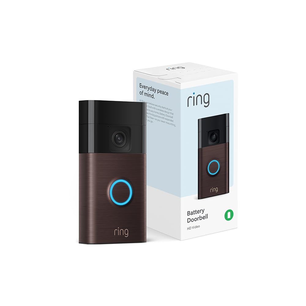 Ring Battery Doorbell | Home or business security with Head-to-Toe Video, Live View with Two-Way Talk, and Motion Detection & Alerts (newest model), Venetian Bronze: Venetian Bronze 1 Doorbell