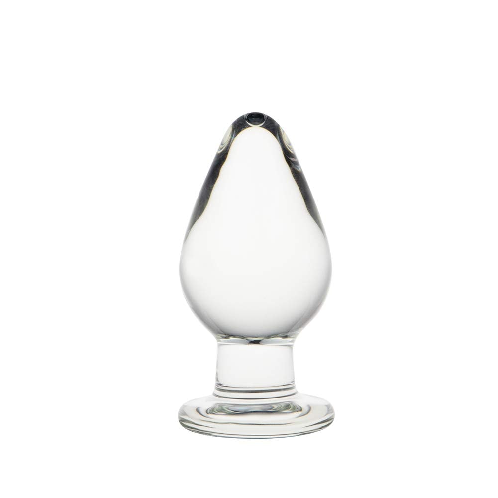 FST Large Anal Plug Crystal Mushroom Shape Butt Plug Glass Massage Bum Plug Sex Toys for Women Men Masturbation Transparent: M(5*10cm)