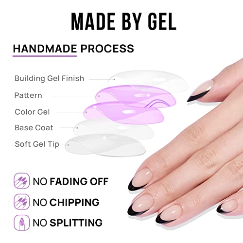 BTArtbox Press on Nails Coffin - Gold Rose French Tips Press On Nails Short for Women, Cat Eye Nail Tips, Glitter Fake Nails with Glue, Glue On Nails in 16 Sizes - 30 Nail Kit, Gold Dust: B-Black French