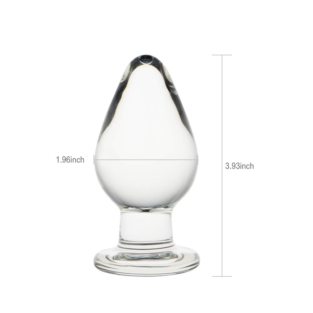 FST Large Anal Plug Crystal Mushroom Shape Butt Plug Glass Massage Bum Plug Sex Toys for Women Men Masturbation Transparent: M(5*10cm)
