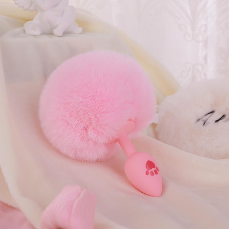 Anal Plug Fox Tail, 16 inch Pink Fluffy Tail Cat Claw Butt Plug Silicone Anal Sex Toy Cute Sexy Cosplay Erotic Role Play Game Anus Toy for Adults Female Women Men Couples: S