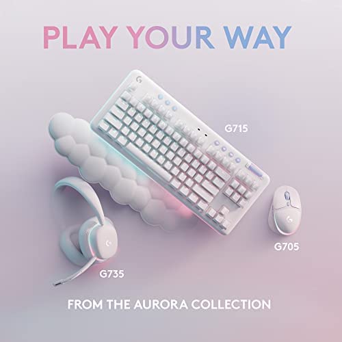 Logitech G735 Wireless Gaming , Customizable LIGHTSYNC RGB Lighting, Bluetooth, 3.5 MM Aux Compatible with PC, Mobile Devices, Detachable Mic - White Mist thumbnail 7