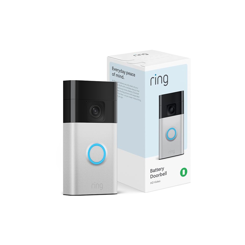 Ring Battery Doorbell, Head-to-Toe Video, Live View with Two-Way Talk, and Motion Detection & Alerts (2024 release), Venetian Bronze: Satin Nickel 1 Doorbell