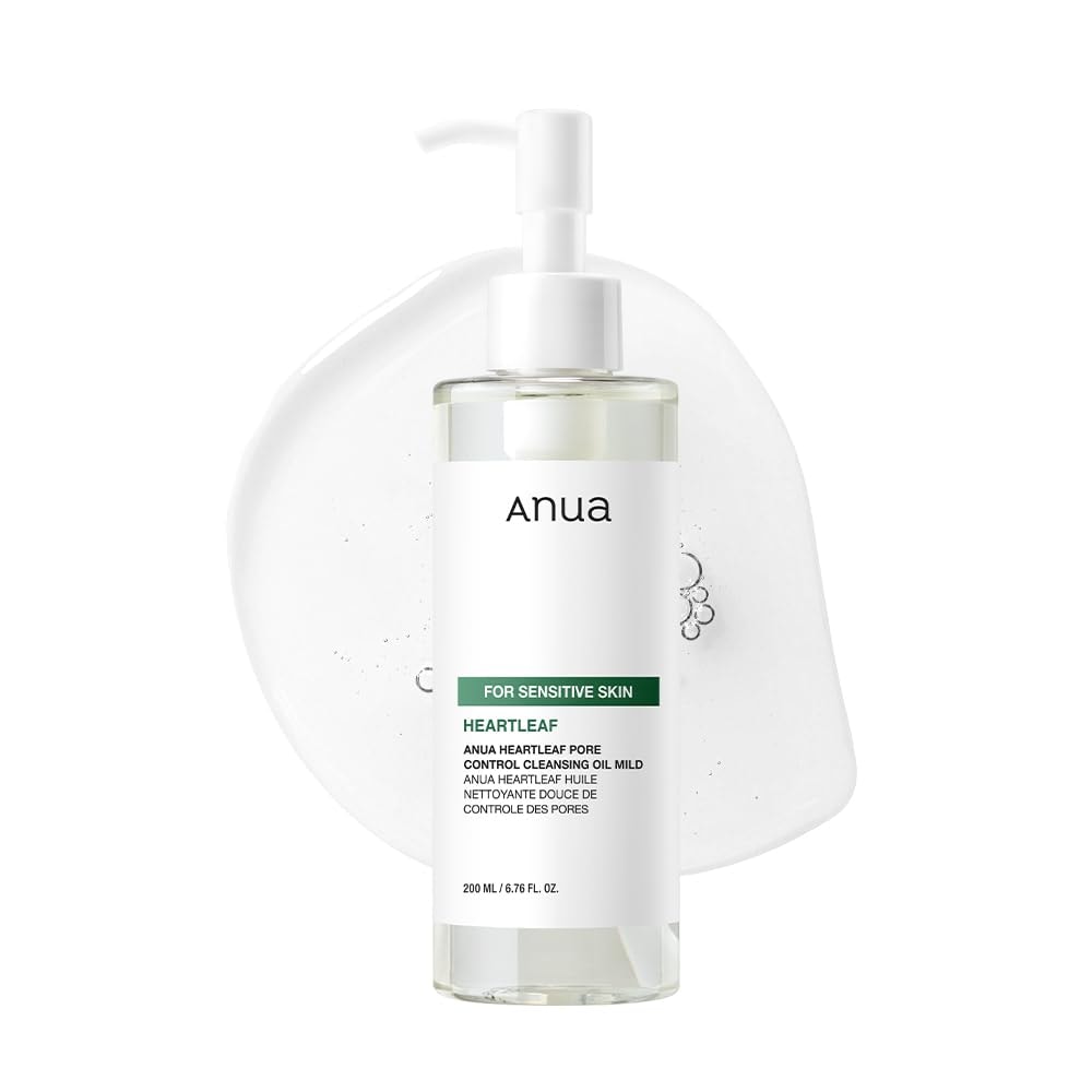 Anua Heartleaf Pore Control Cleansing Oil, Oil Cleanser for Face, Makeup Blackhead Remover, Korean Skin Care 6.76 fl oz(200ml) (original): ANUA Heartleaf Pore Cleansing Oil MILD, Sensitive Skin Face Wash, Oil Cleanser for Face, Makeup Blackhead Remover, Korean Skin Care, Non-Comedogenic, Fragrance Free 6.76 fl oz(200ml)
