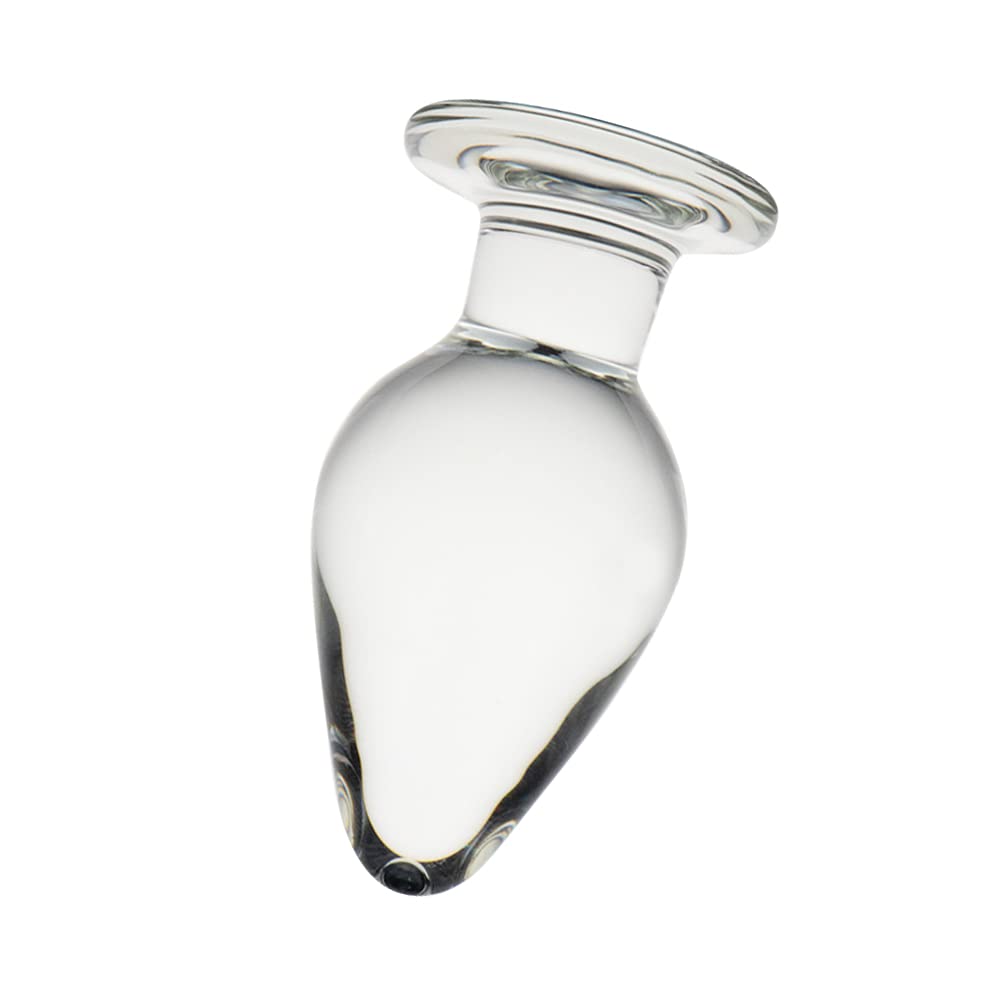 FST Large Anal Plug Crystal Mushroom Shape Butt Plug Glass Massage Bum Plug Sex Toys for Women Men Masturbation Transparent: M(5*10cm)