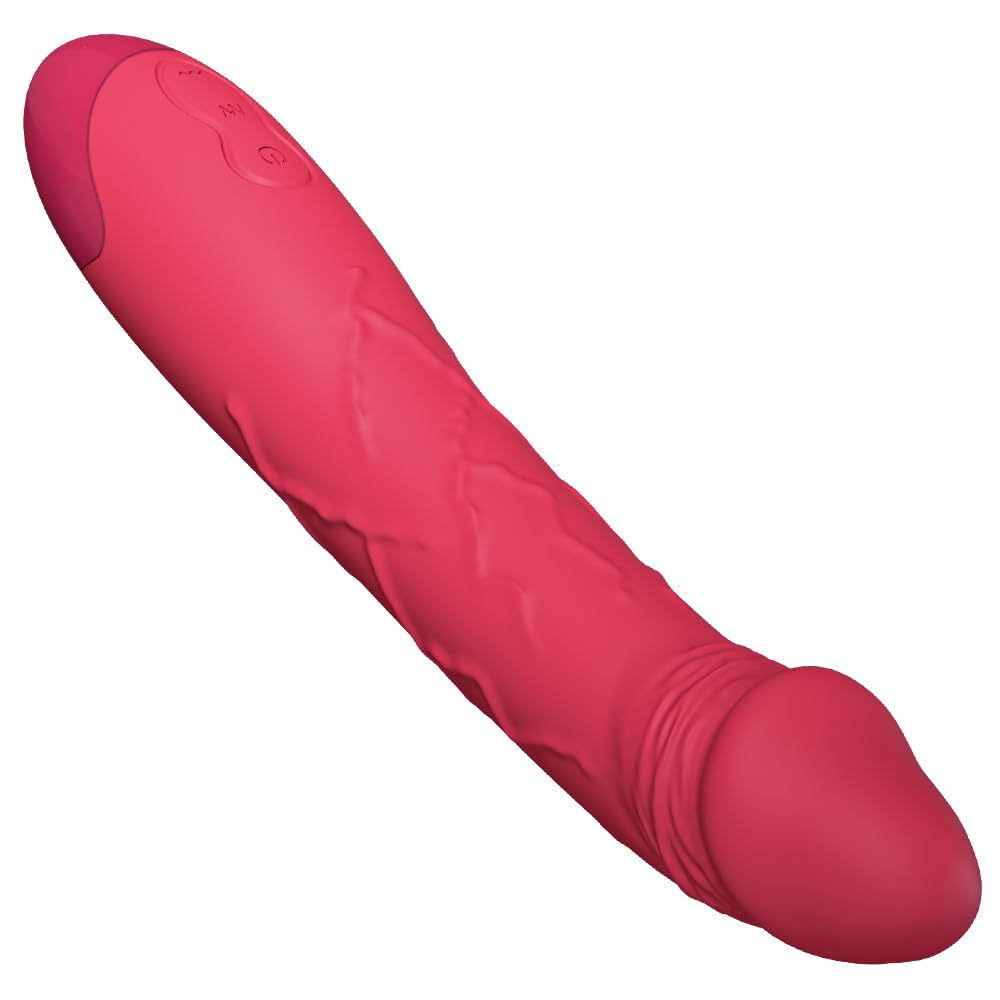 7.6 Inch Realistic Dildo Vibrator for Women，10 Powerful Vibration Modes for Clitoral and G-spot Stimulation, Waterproof Rose Adult Sex Toys for Women and Couples: Rose red