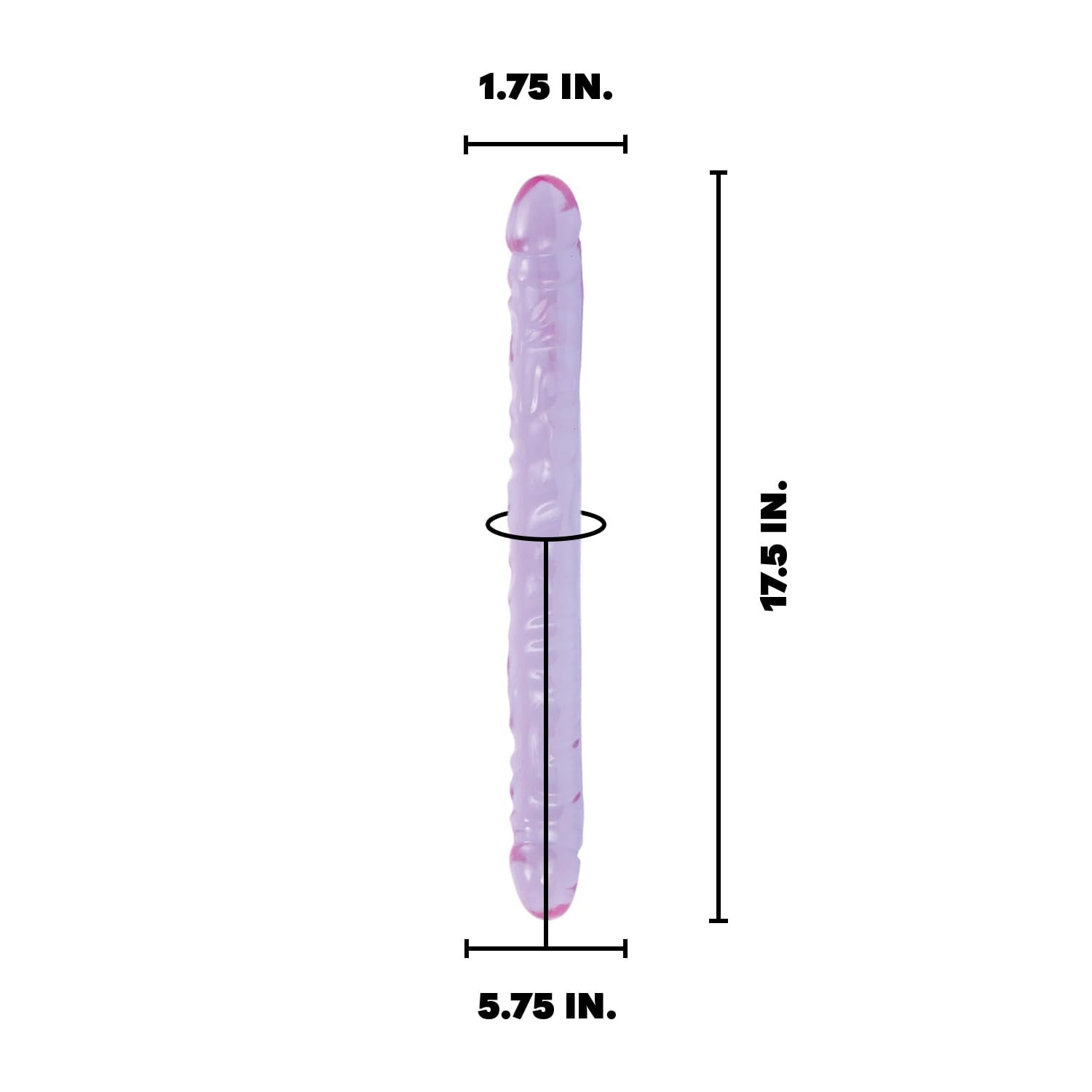 Doc Johnson Crystal Jellies - Double Dong -18 Inch - 1.8 Inches Wide - Double Sided Dildo - Proudly Made In America - Purple: Veined Purple