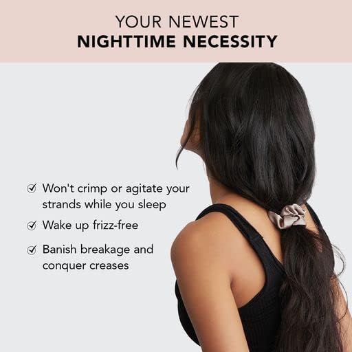 Kitsch Satin Scrunchies for Women - No Crease Hair Ties for Girls | Scrunchies For All Hair Types and Textures, Perfect for Day or Night - 5 Pcs, Cameo