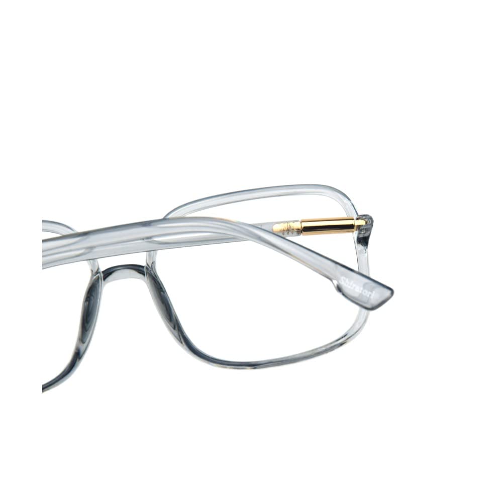 Shiratori Woman's New Retro Blue Light Blocking Glasses Big frame Nerd Eyeglasses Frame Anti Blue Ray Computer Game Glasses: Gray