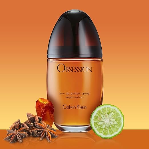Calvin Klein Obsession Eau de Parfum – Ambery Women's Perfume – With Notes of Mandarin, Bergamot, Jasmine & Patchouli – Long Lasting Fragrance: 3.3 Fl Oz (Pack of 1)