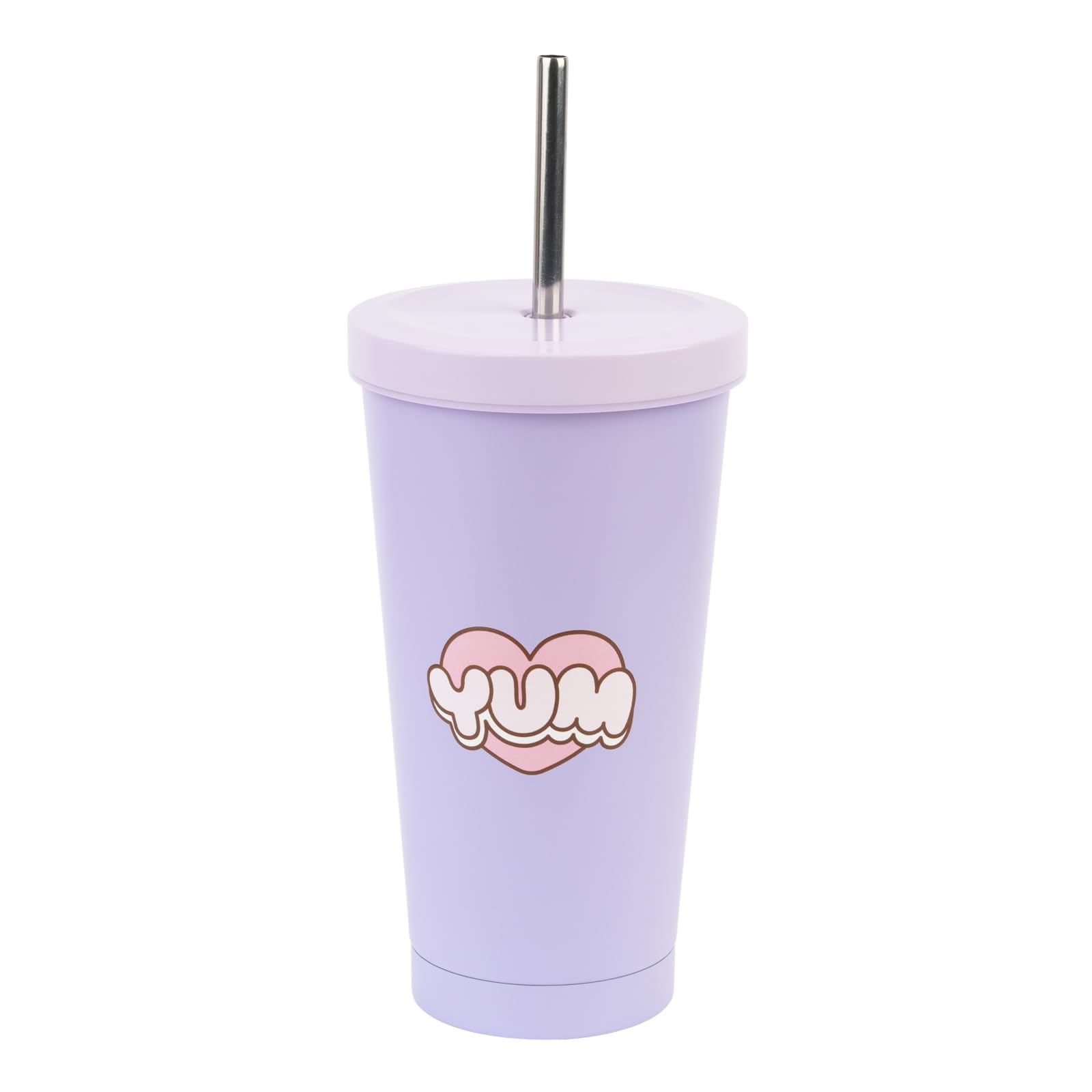 Grupo Erik Pusheen Insulated Tumbler with Lid and Straw - 18.6 oz Tumbler Cup with Straws - Leak Proof Stainless Steel Tumbler - Travel Coffee Tumbler - Includes Cleaning Brush