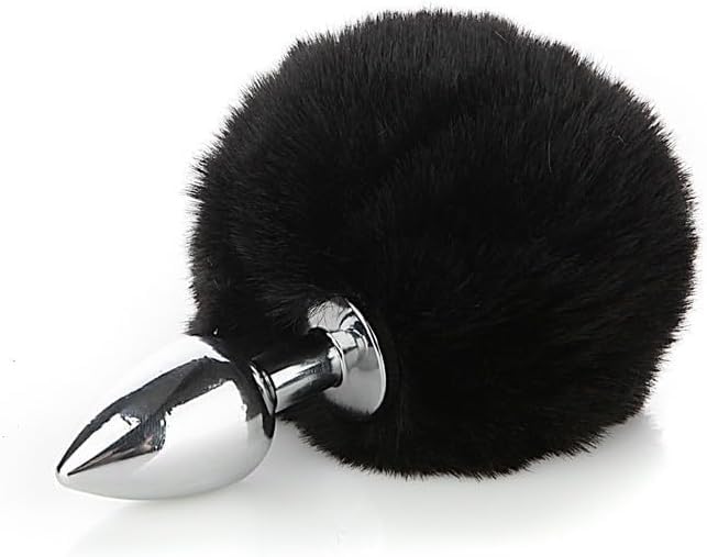 Small Anal Plug, Rabbit Bunny Tail Anal Plug for Cosplay, Butt Plug Adult Sex Toys for Sexual Enjoyment (White-Small): Large Black