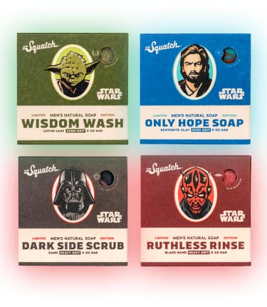 Dr. Squatch Star Wars Soap Collection - Men’s Natural 4 Pack Bundle - Star Wars Soap for Men
