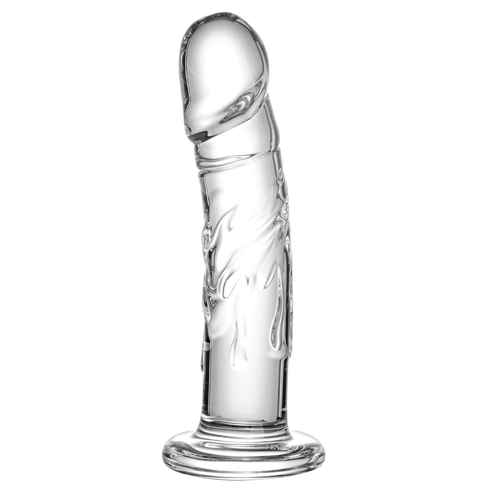 7 inch Small Realistic Glass Dildo, a Lifelike Beginner's Sex Toy, Transparent Crystal Glass Dildo Suitable for Ladies/Gentlemen/homosexuals, Adult Lifelike Anal Cute Toys and Games.