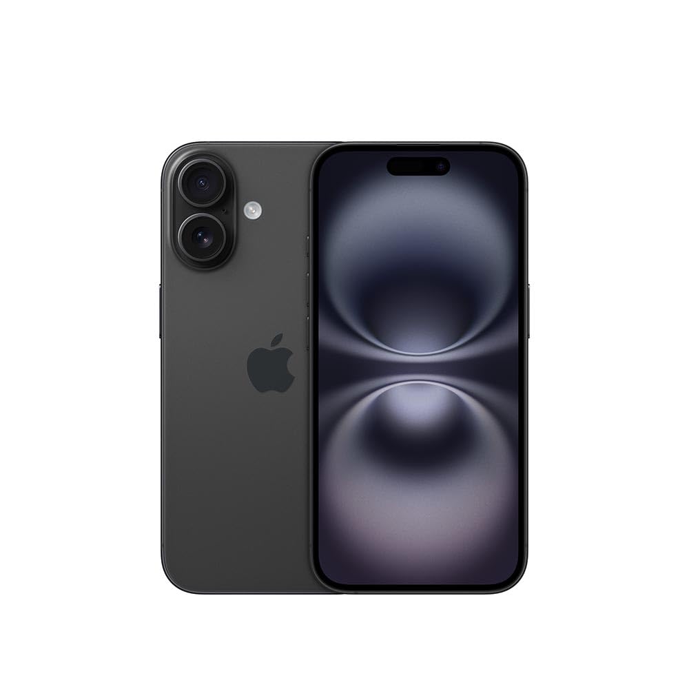 Apple iPhone 16, US Version, 128GB, Black - Unlocked (Renewed): Black 128GB
