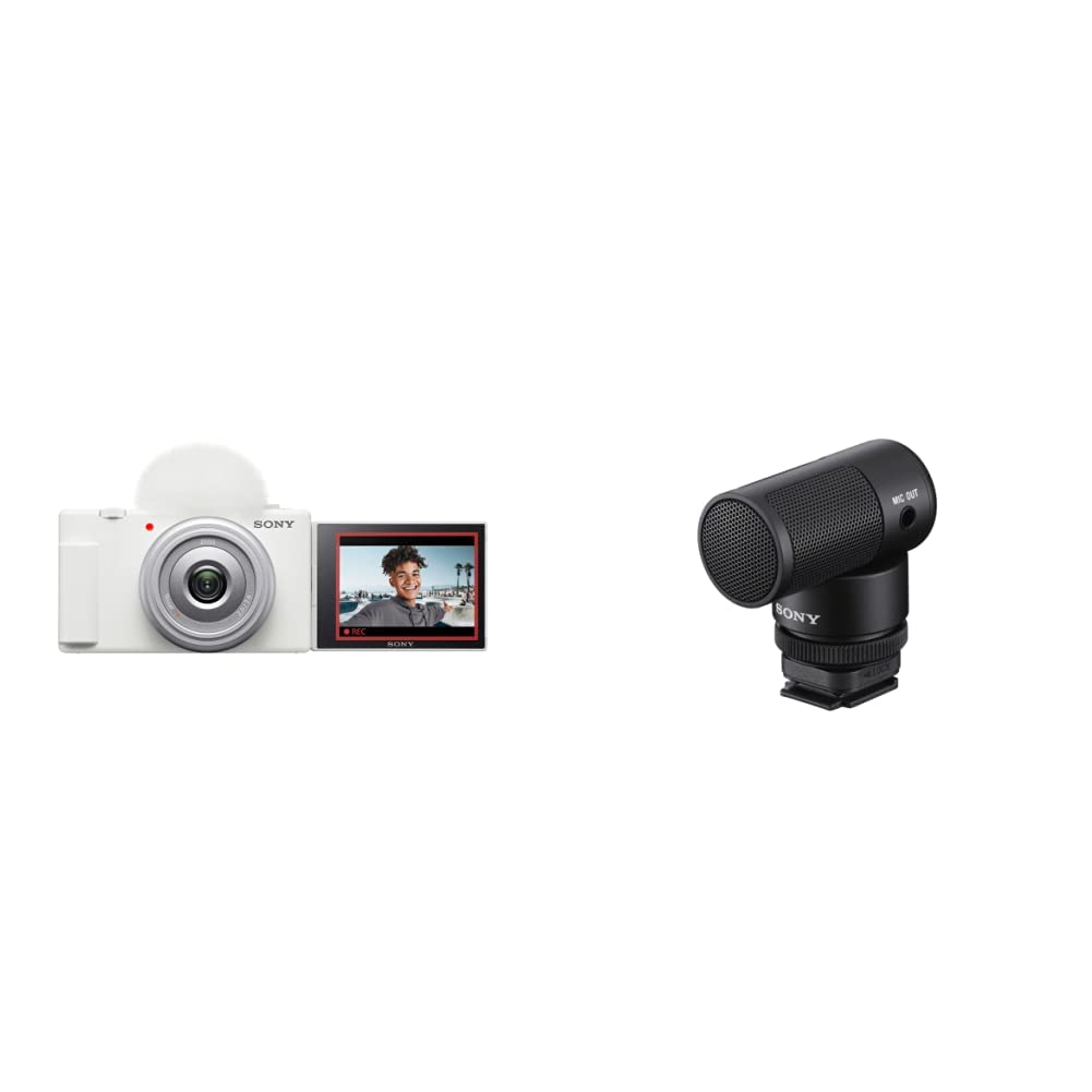 Sony ZV-1F Vlog Camera for Content Creators and Vloggers White: White w/ Shotgun Microphone