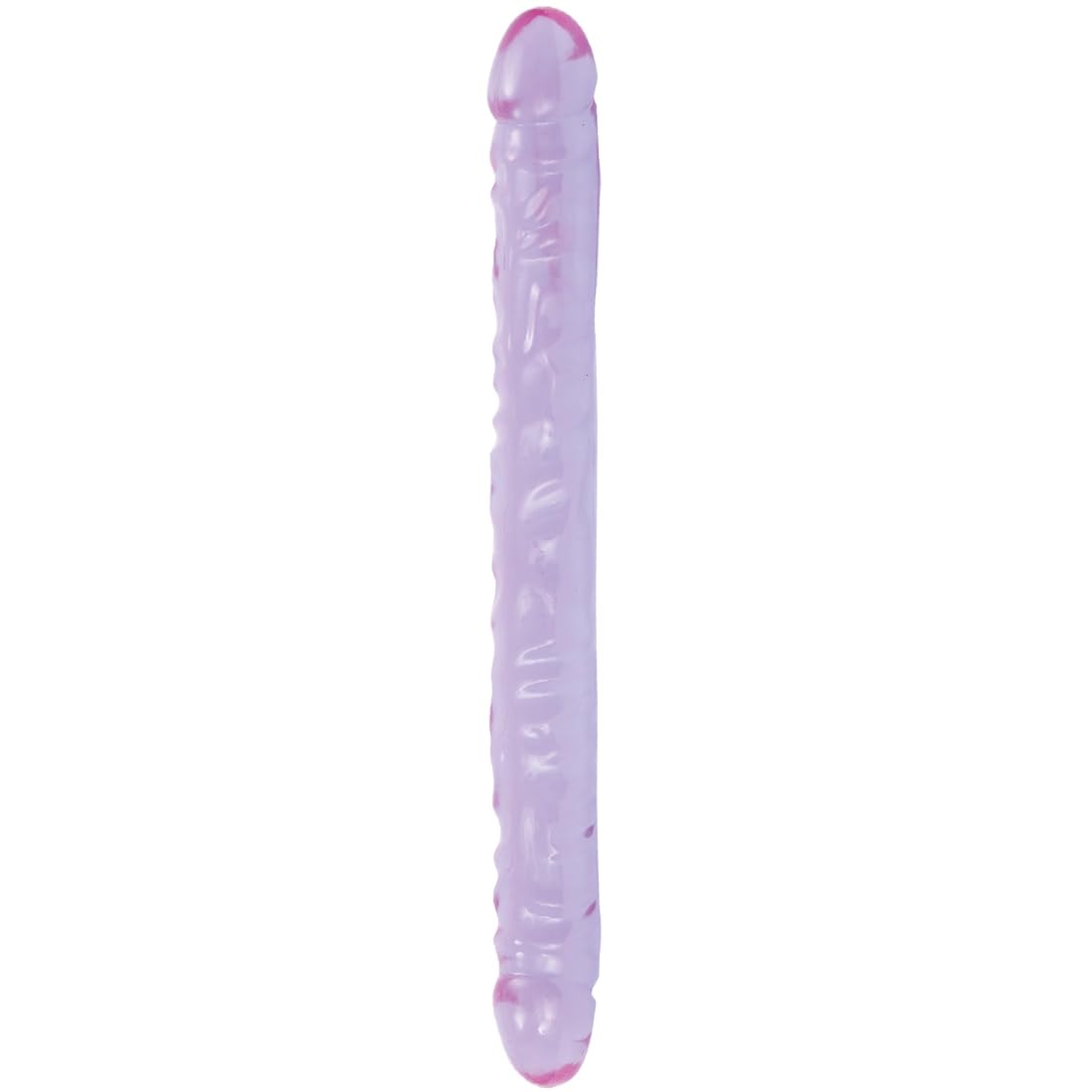 Doc Johnson Crystal Jellies - Double Dong -18 Inch - 1.8 Inches Wide - Double Sided Dildo - Proudly Made In America - Purple: Veined Purple