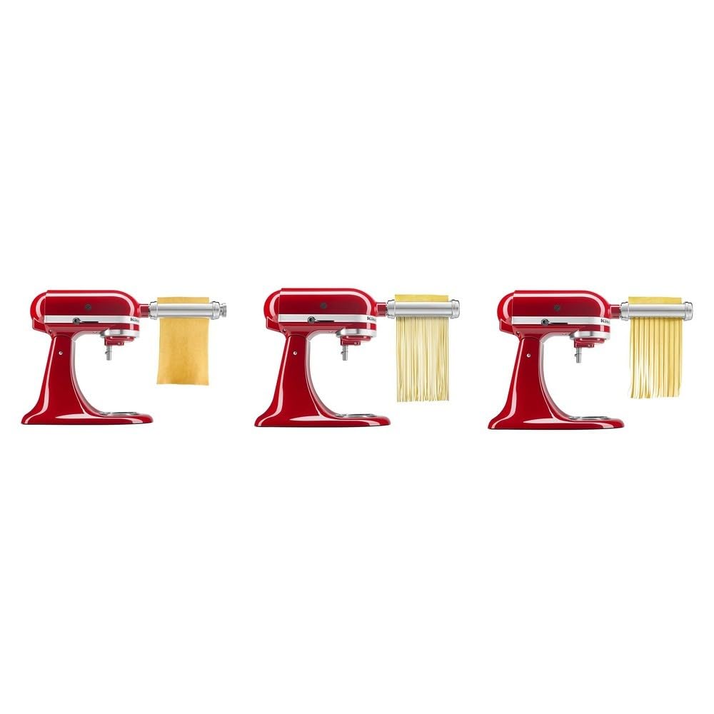 KitchenAid Artisan Series 5 Quart Tilt Head Stand Mixer with Pouring Shield KSM150PS,: Contour Silver Mixer + Pasta Attachment set