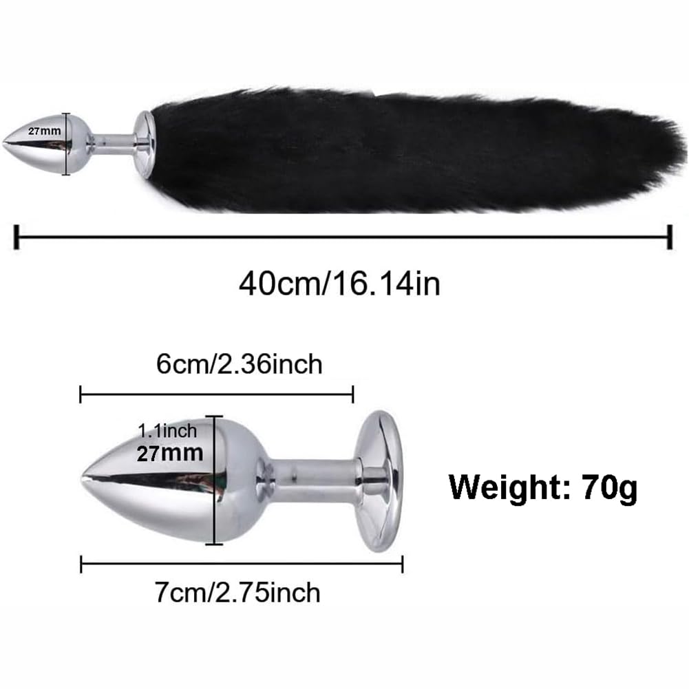 TJCGCKK Animal Cosplay Costume Furry Fox Tail Plug Cute Ears Headband Bat Style Neck Collar Set: Black C