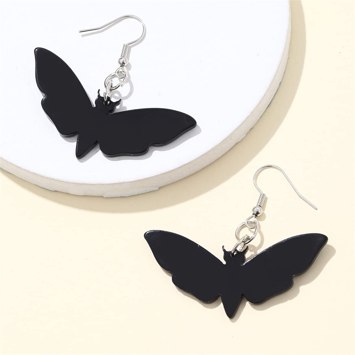Moth Butterfly Earrings.Punk Insect Drop Earrings Color Acrylic Moth Wing Earrings Statement Black Earrings Party Jewelry for Women