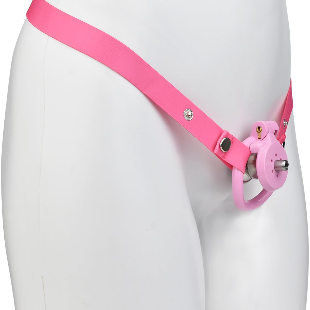 Resin & Stainless Steel Cock Chastity Cage Devices, Negative and Flat Locks Men Penis Cage, Urine Divertor, 2 Keys, and 4 Size Rings - Pink Sissy BDSM Male Sex Toys (Pink, Original): wear Pink