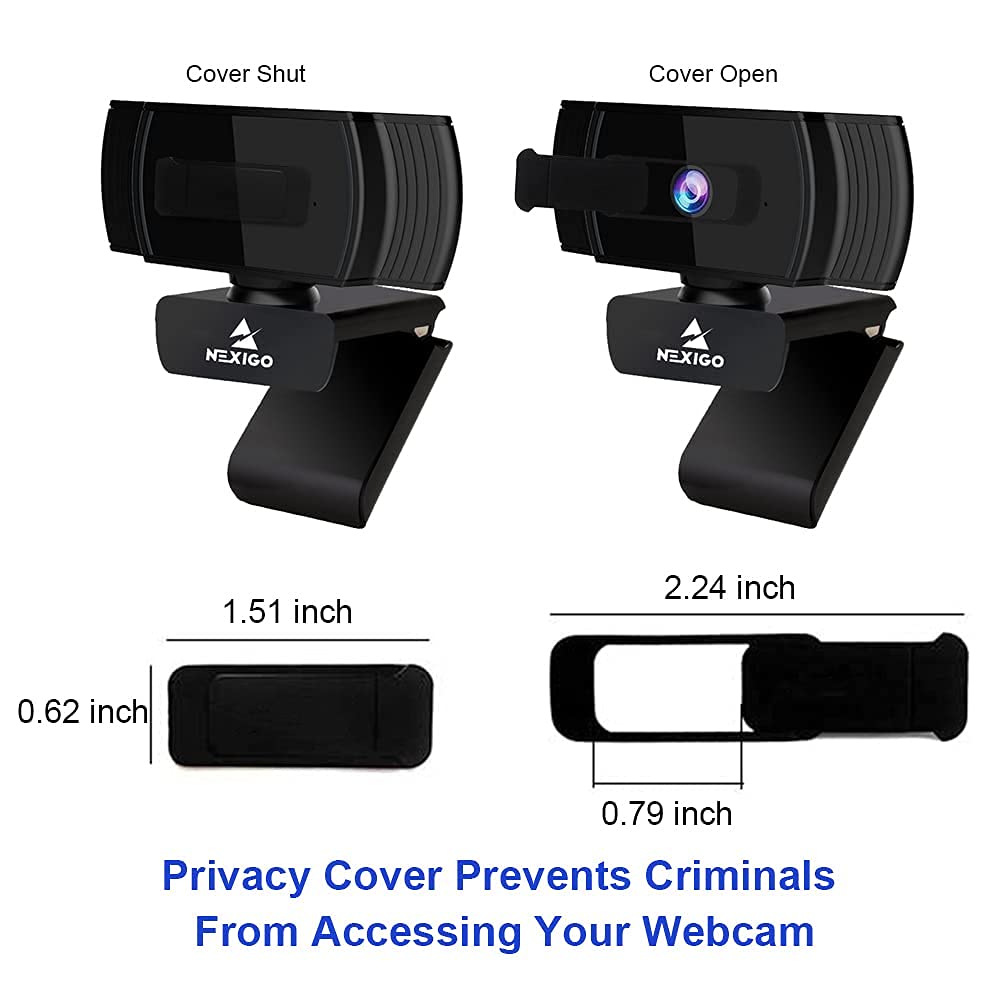 NexiGo Zoom Certified, N950P (Gen 2) 4K Zoomable Webcam, RF Remote, Sony_Starvis Sensor, 5X Digital Zoom, Pro Web Camera with Dual Stereo Mics, for Zoom Skype Teams Twitch: 1080P Webcam
