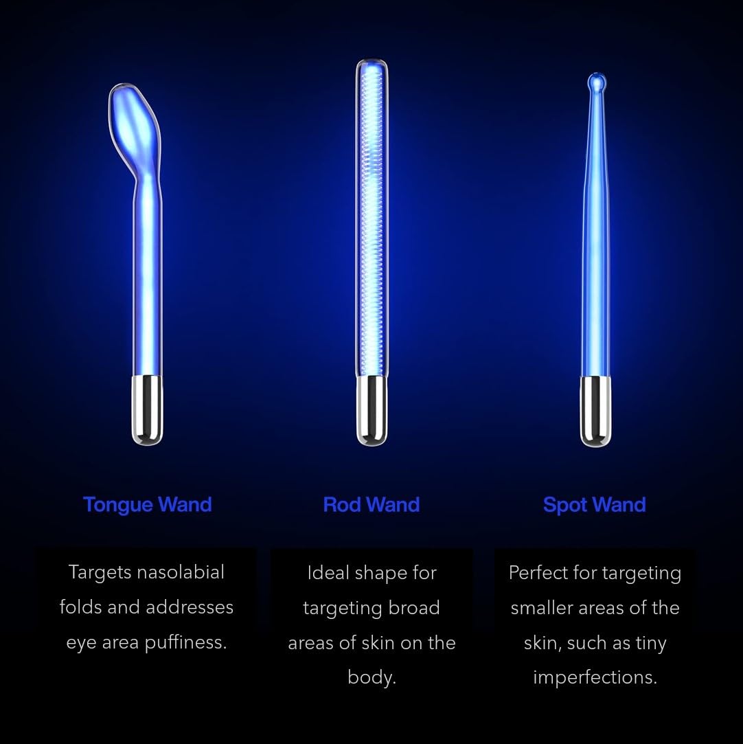 NuDerma Clinical Skin Therapy Wand - Portable Skin Therapy Machine w 6 Fusion Neon + Argon Wands – Anti Aging - Clarifying - Skin Tightening & Radiance - Wrinkle Reducing thumbnail 4
